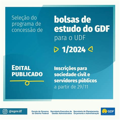 GDF oferece mais 75 bolsas de estudo na UDF – Escola de .